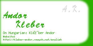andor kleber business card